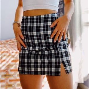 Brandy Melville Black Plaid Cara Skirt